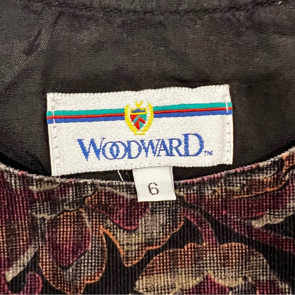 Woodward Vintage Black Floral Tapestry Sleeveless Dress Women’s Sz 6 - Picture 7 of 10